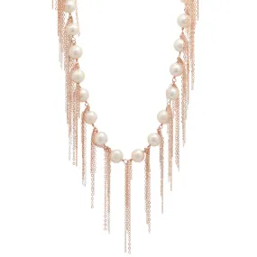 31" Fresh Water Pearl Fringe Chain Fringe Necklace