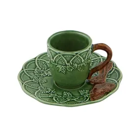 Bordallo Pinheiro Woods coffee cup and saucer