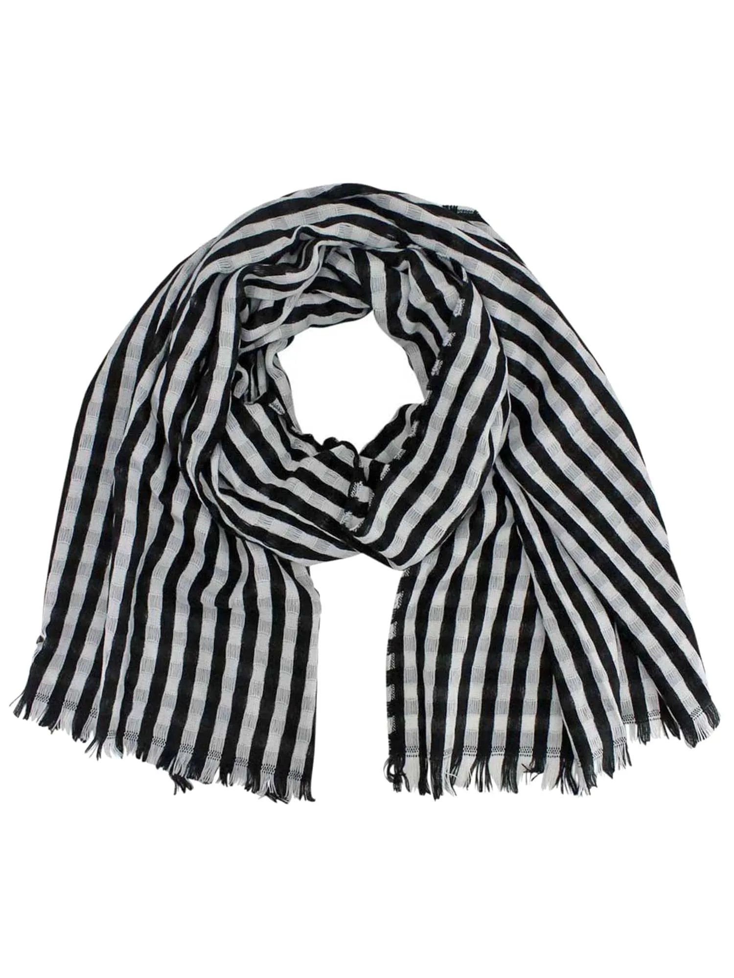 Classic Striped Lightweight Scarf Wrap