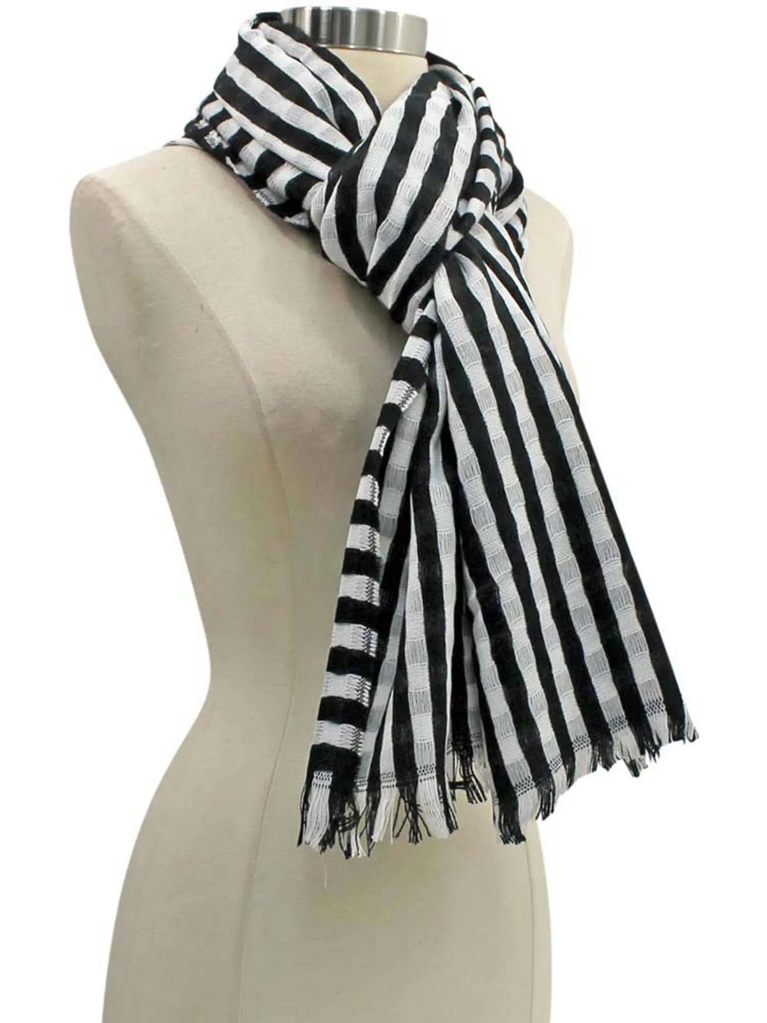 Classic Striped Lightweight Scarf Wrap