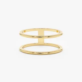 Double Line Solid Gold Ring, Makenna