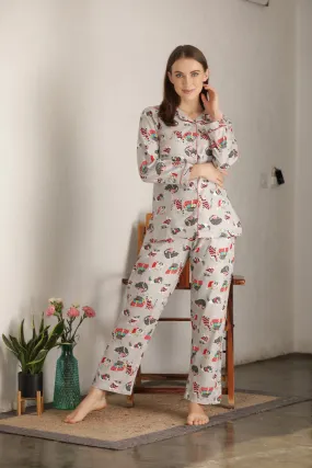 Soft brushed flannel night suit