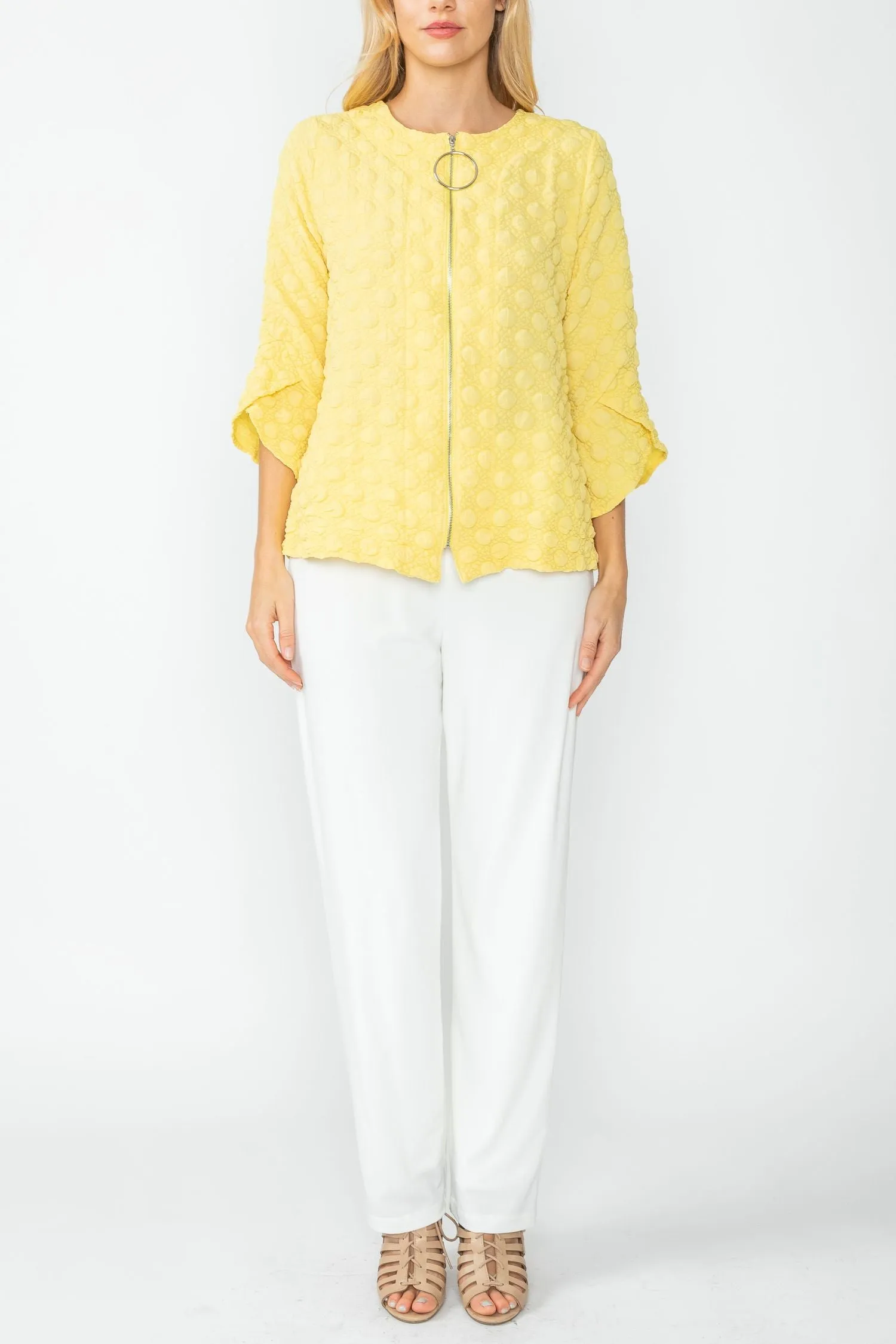 Yellow Flare Zip Up Jacket